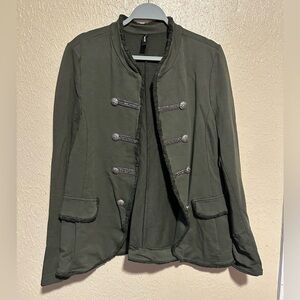 Venti6 Button Front Jacket Size Large Green Military Style Open‎ Front Italy